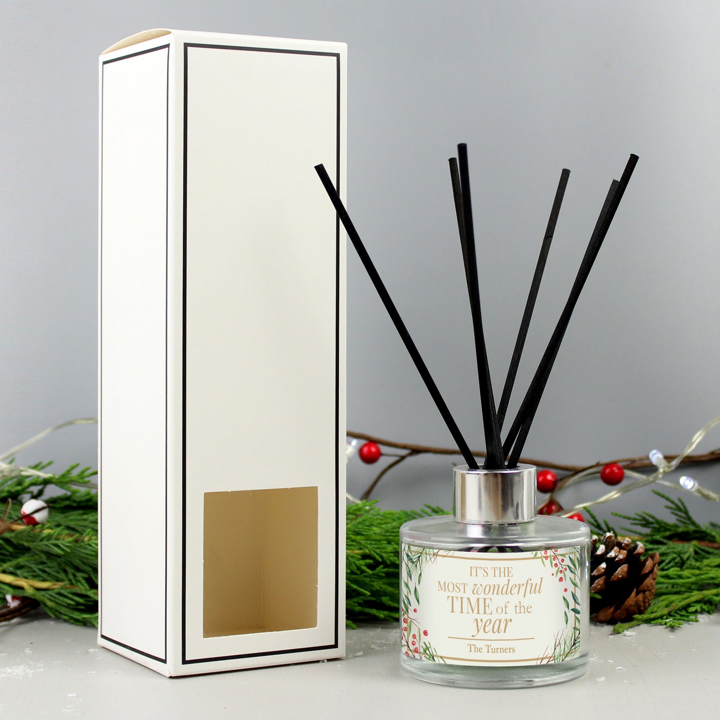 Personalised 'Wonderful Time of The Year' Christmas Reed Diffuser - MK&JD Gifts