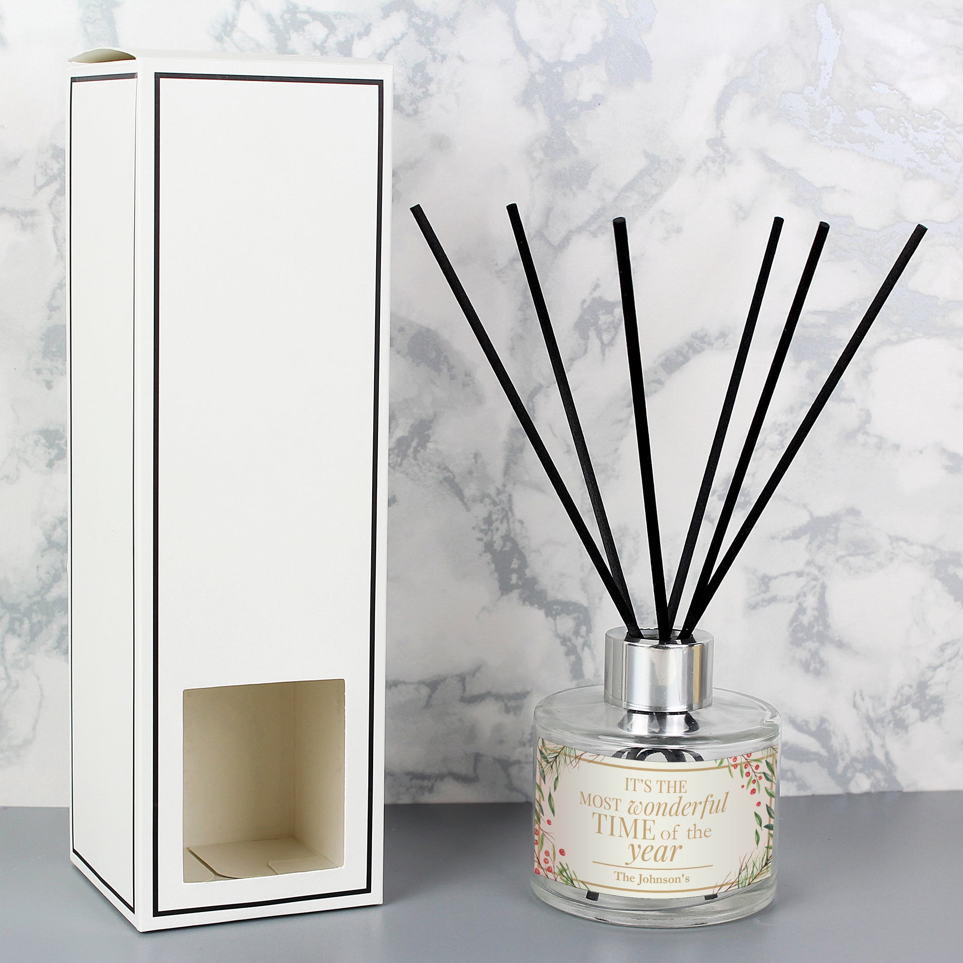 Personalised 'Wonderful Time of The Year' Christmas Reed Diffuser - MK&JD Gifts
