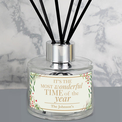 Personalised 'Wonderful Time of The Year' Christmas Reed Diffuser - MK&JD Gifts