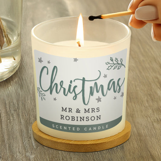 Personalised Merry Christmas Scented Jar Candle