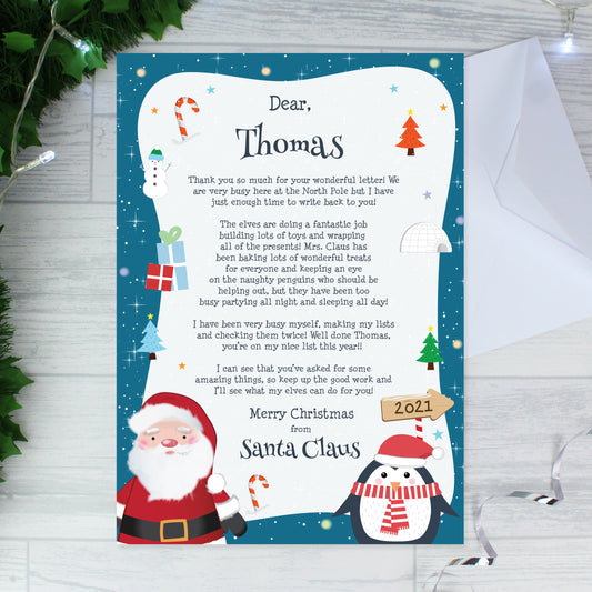 Personalised Christmas Penguin Letter - MK&JD Gifts