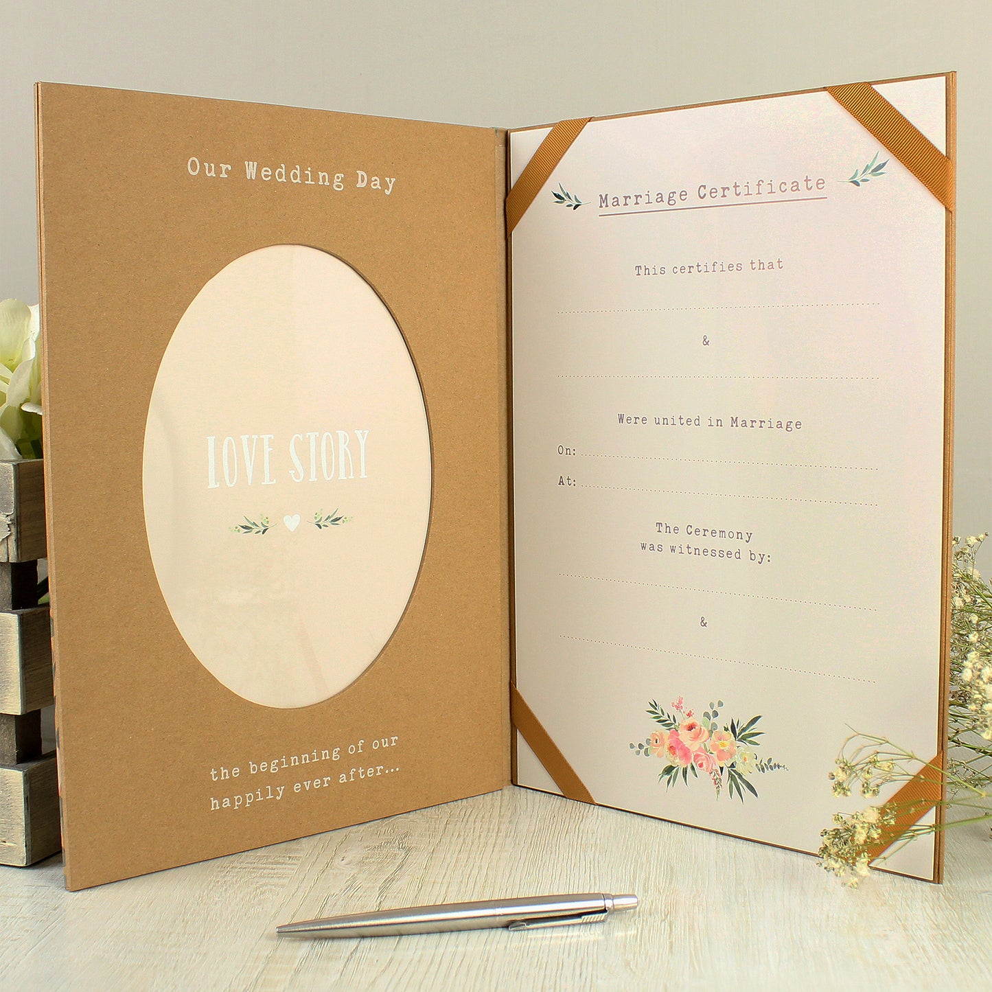 Personalised Wedding Certificate and Photo Display Book - MK&JD Gifts