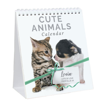 Personalised Cute Animals Desk Calendar - MK&JD Gifts