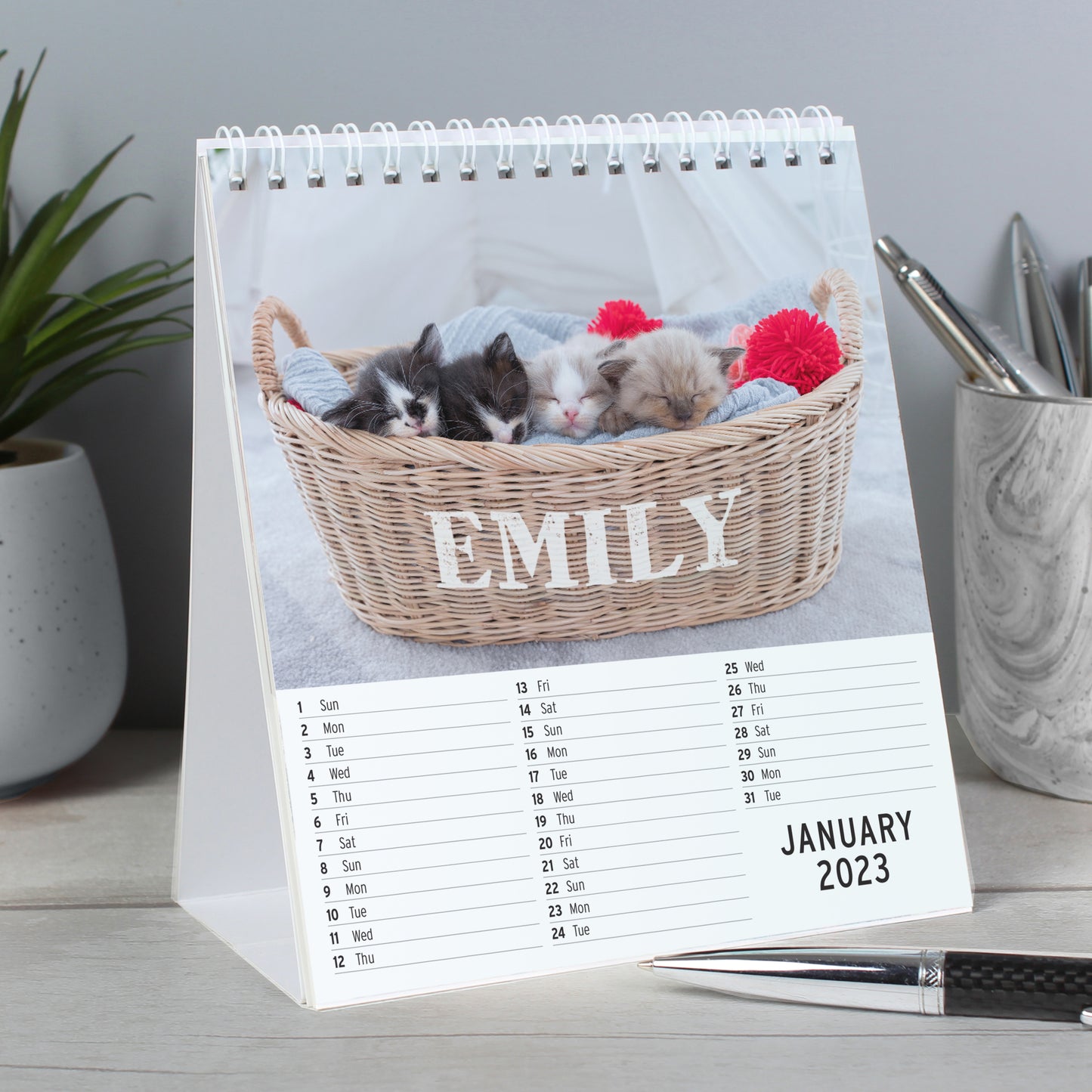Personalised Cats and Kittens Desk Calendar - MK&JD Gifts