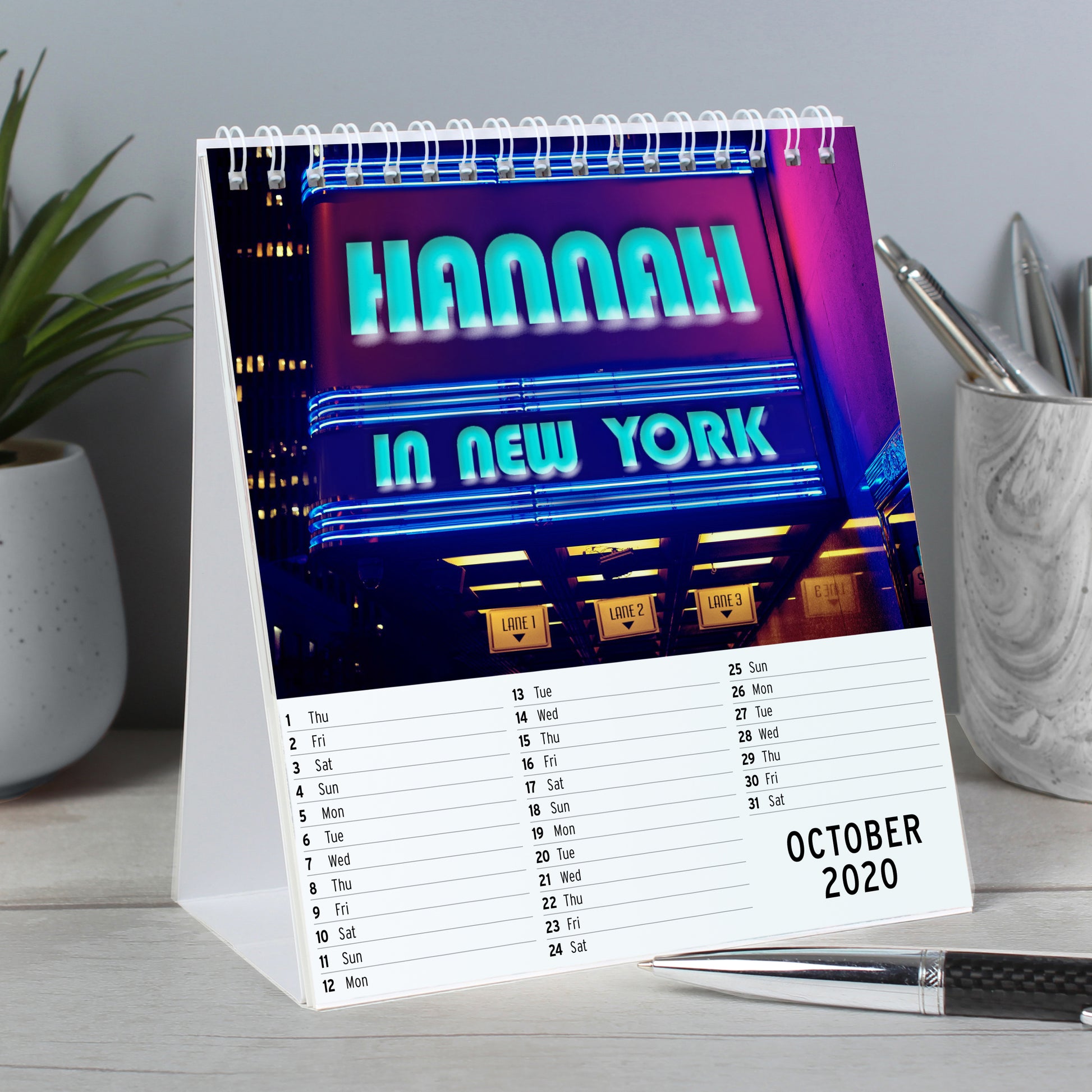 Personalised New York Desk Calendar - MK&JD Gifts