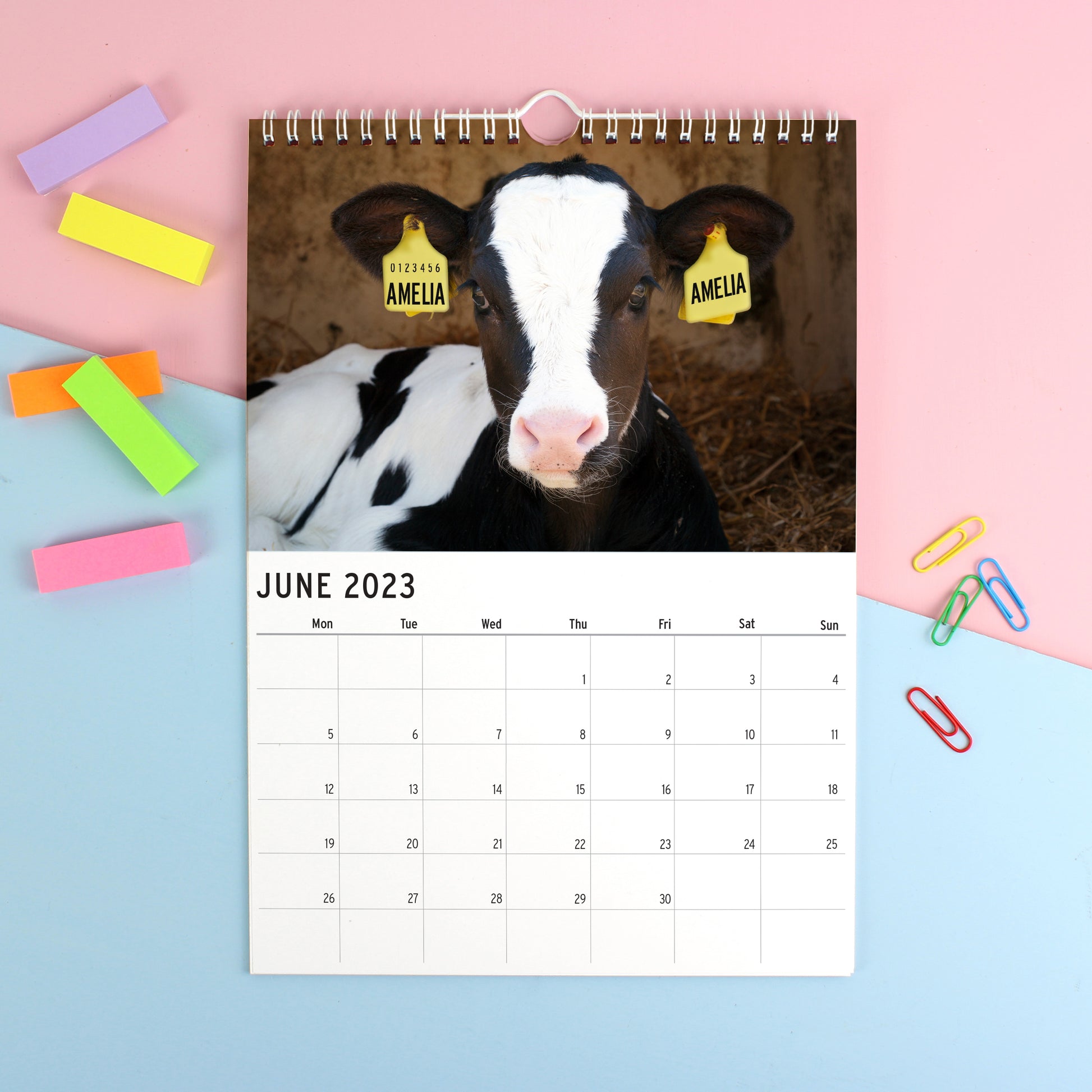 Personalised A4 Cute Animals Calendar - MK&JD Gifts