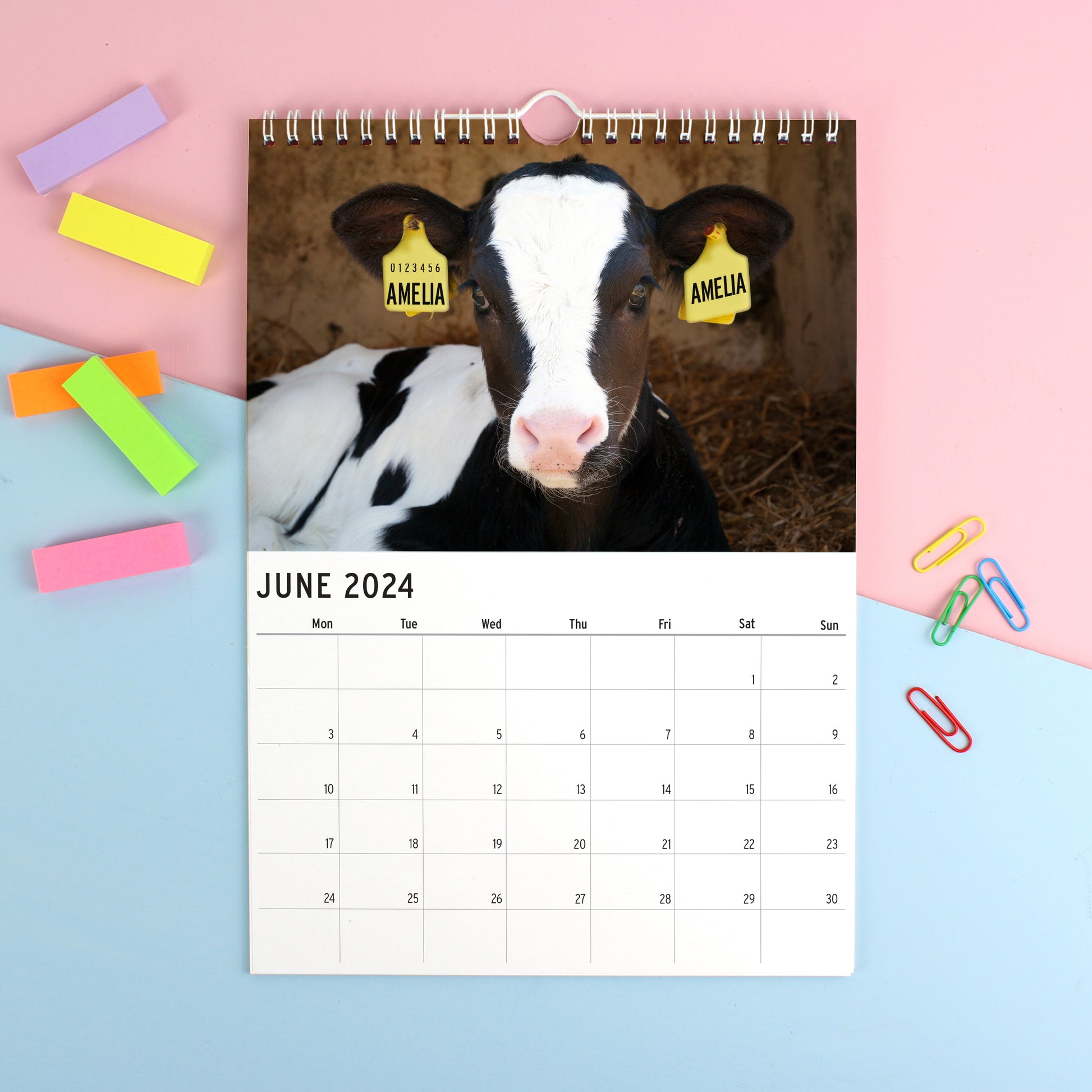 Personalised A4 Cute Animals Calendar - MK&JD Gifts