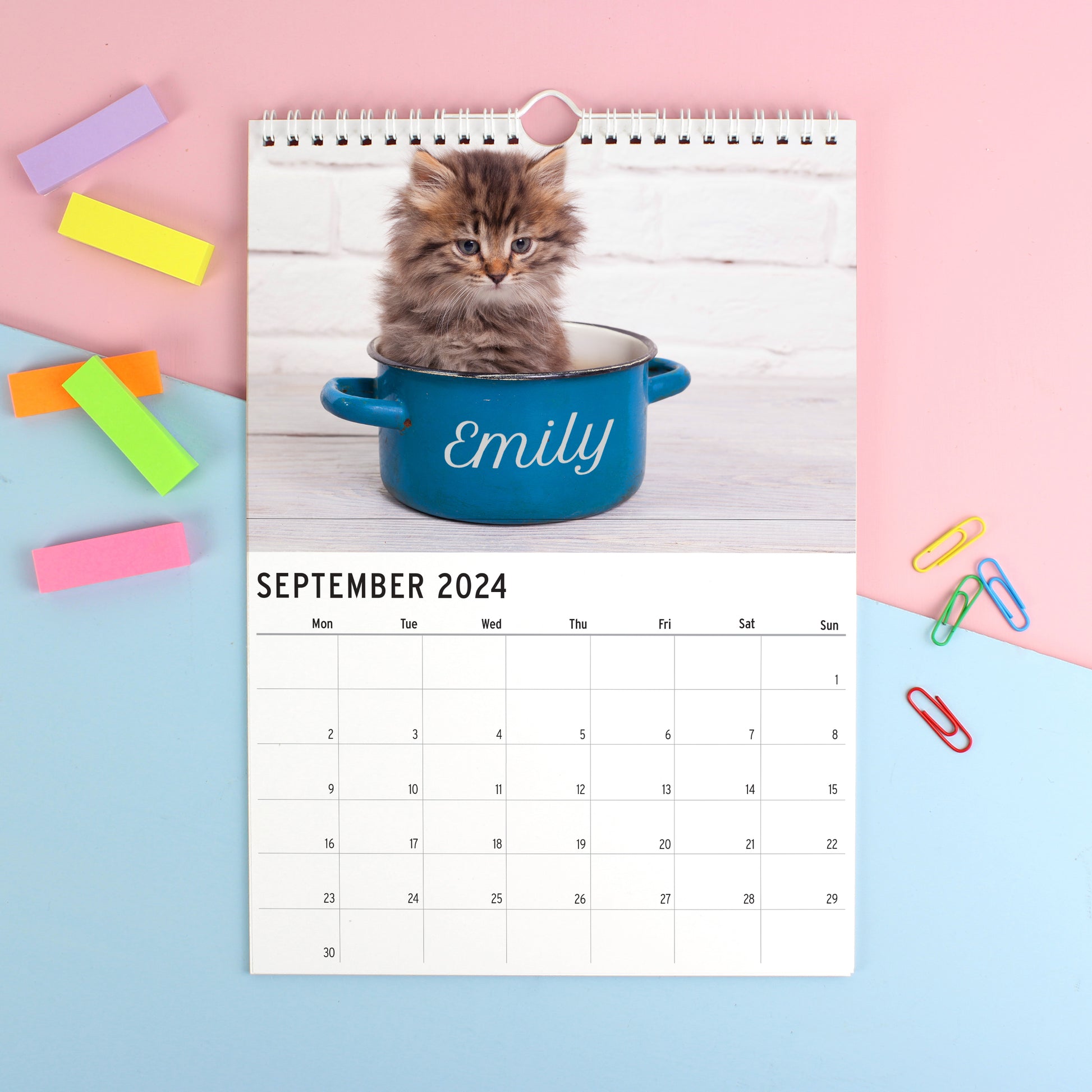 Personalised A4 Cats & Kittens Calendar - MK&JD Gifts