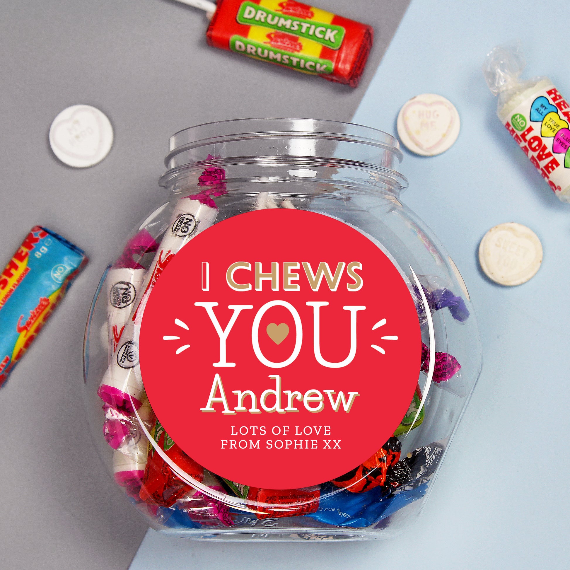 Personalised I Chews You Sweet Jar - MK&JD Gifts