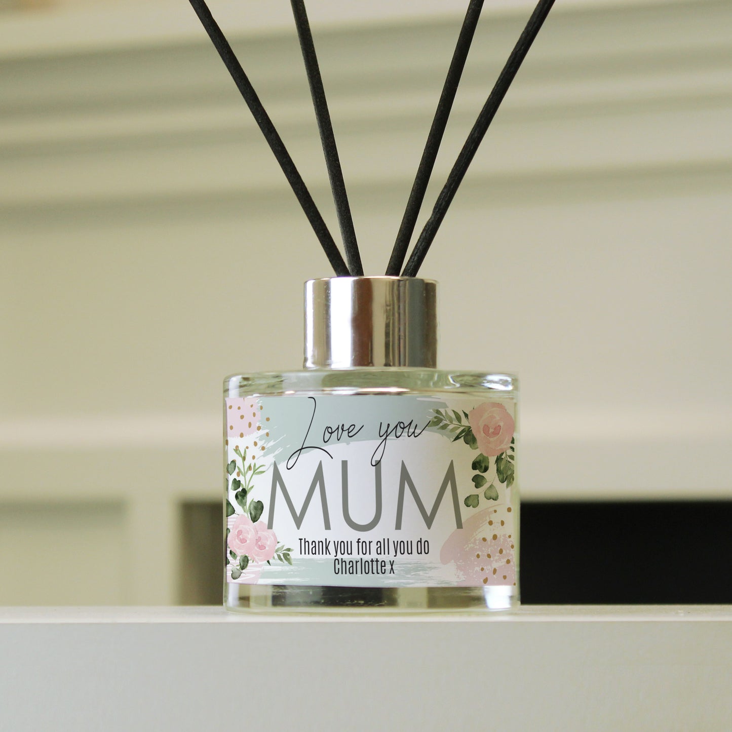 Personalised Abstract Rose Reed Diffuser - MK&JD Gifts