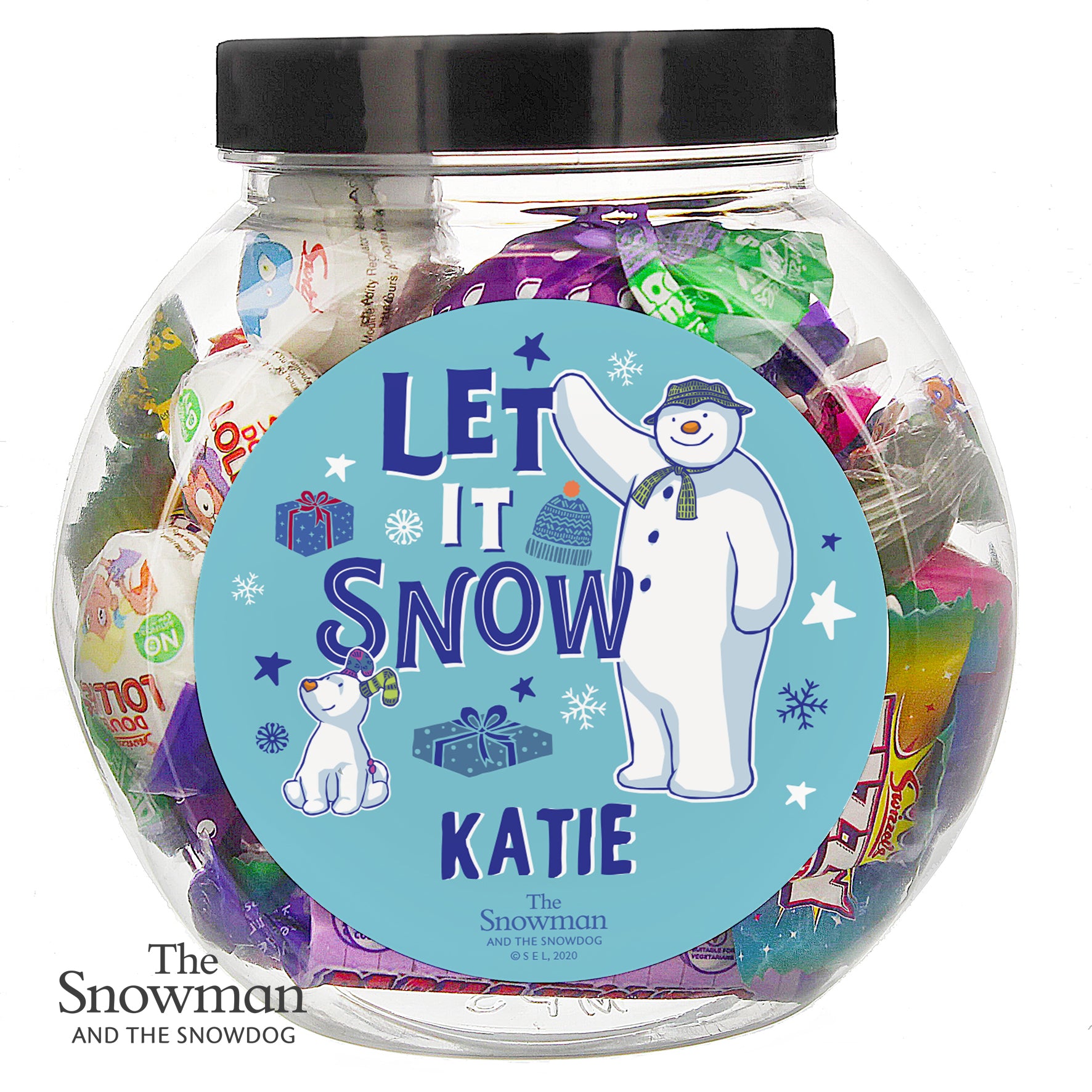 Personalised The Snowman and the Snowdog Sweet Jar - MK&JD Gifts