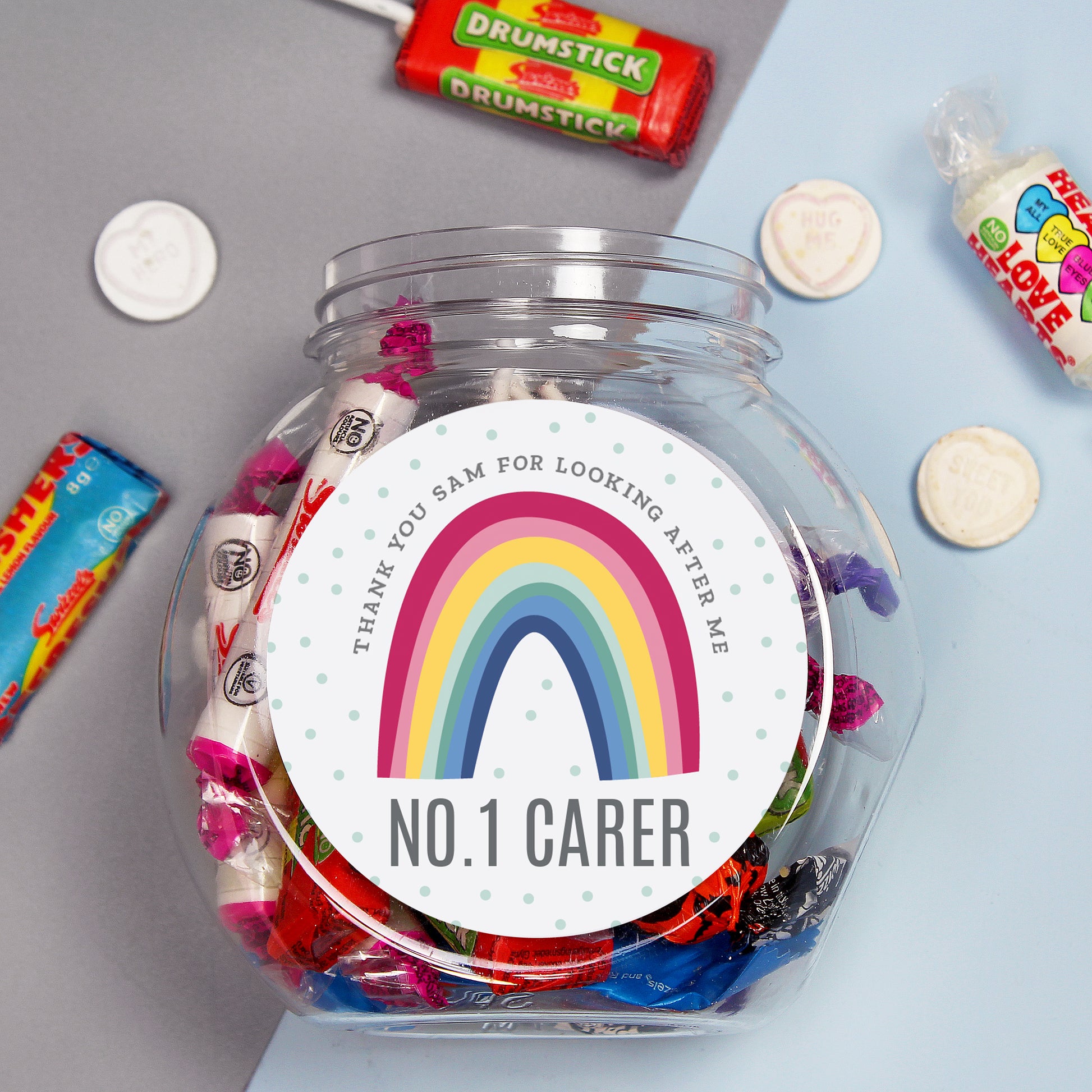 Personalised Rainbow Sweet Jar - MK&JD Gifts