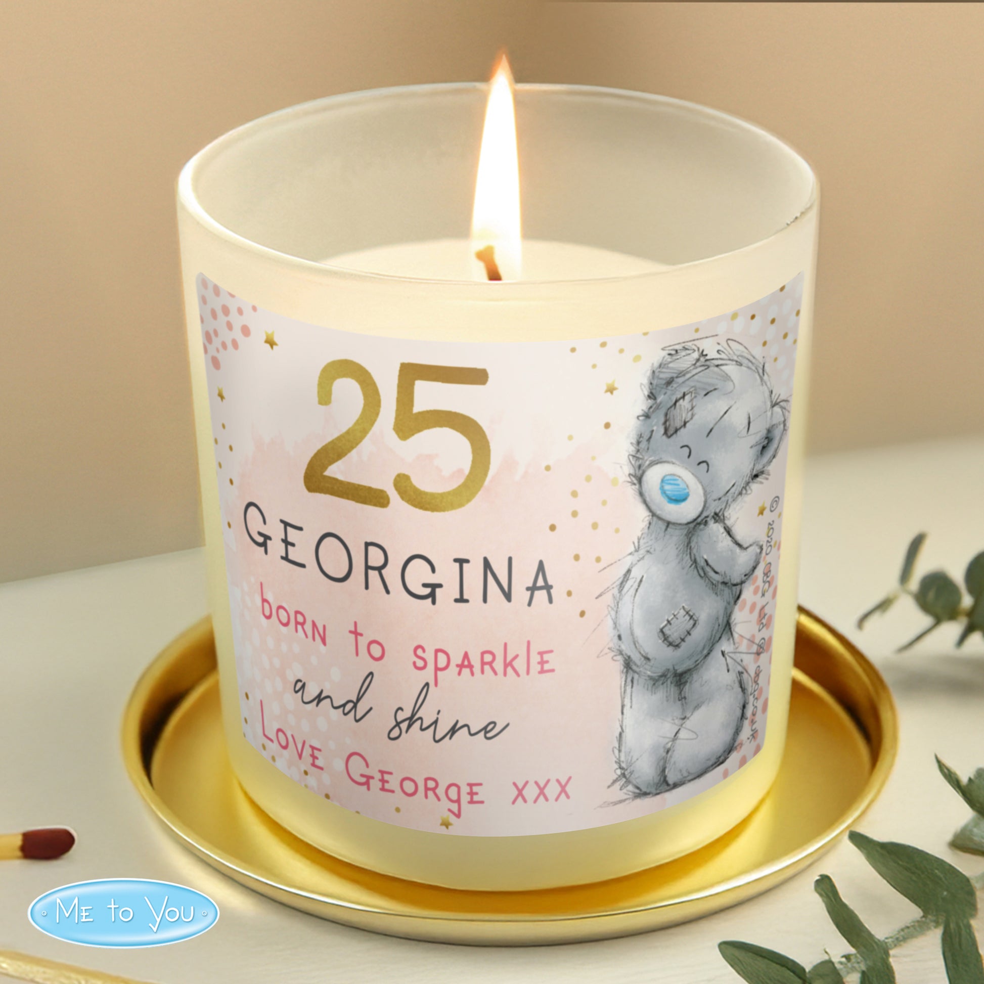 Personalised Me To You Sparkle & Shine Birthday Scented Jar Candle - MK&JD Gifts