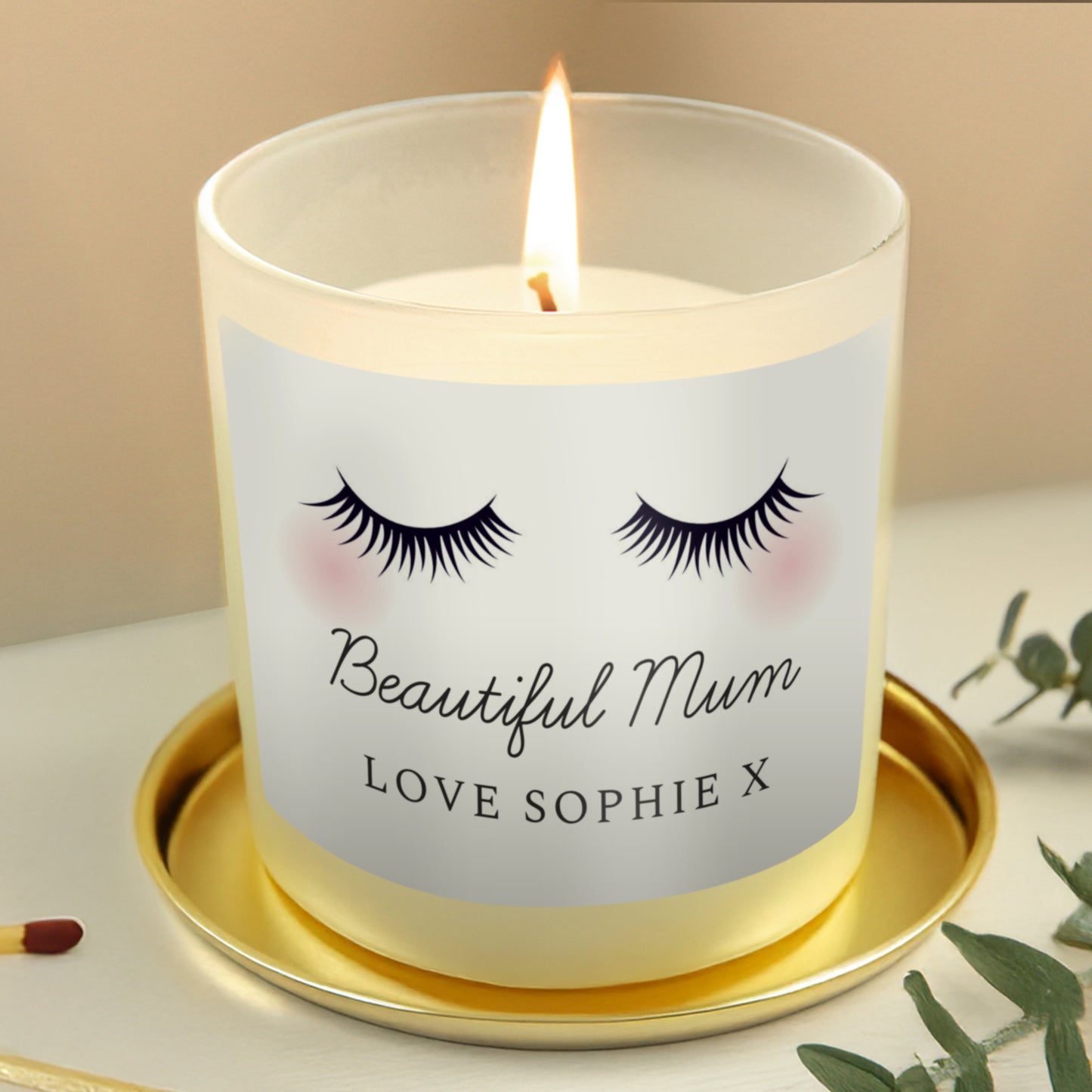 Personalised Eyelashes Scented Jar Candle