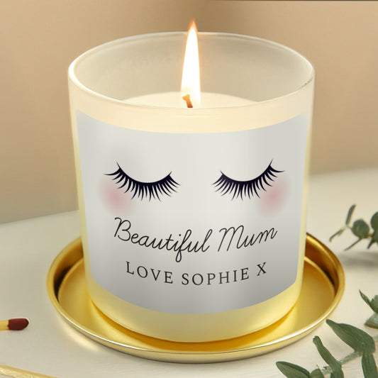 Personalised Eyelashes Scented Jar Candle