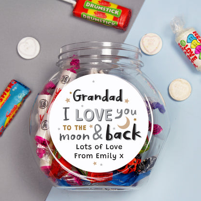 Personalised To the Moon and Back Sweet Jar - MK&JD Gifts