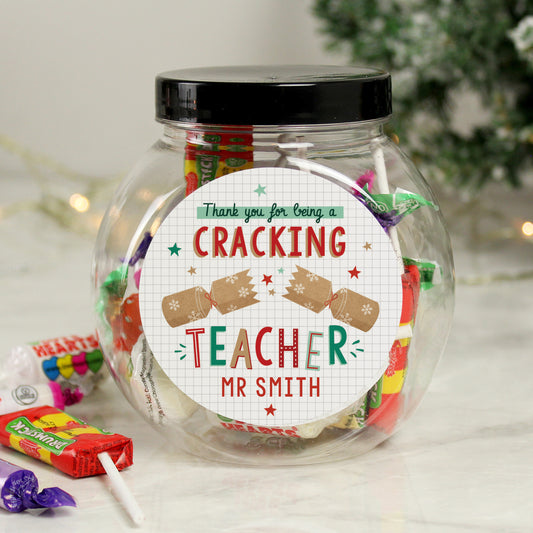Personalised Cracking Teacher Sweet Jar - MK&JD Gifts