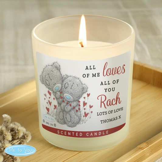 Personalised Me to You Love Scented Candle Jar - MK&JD Gifts