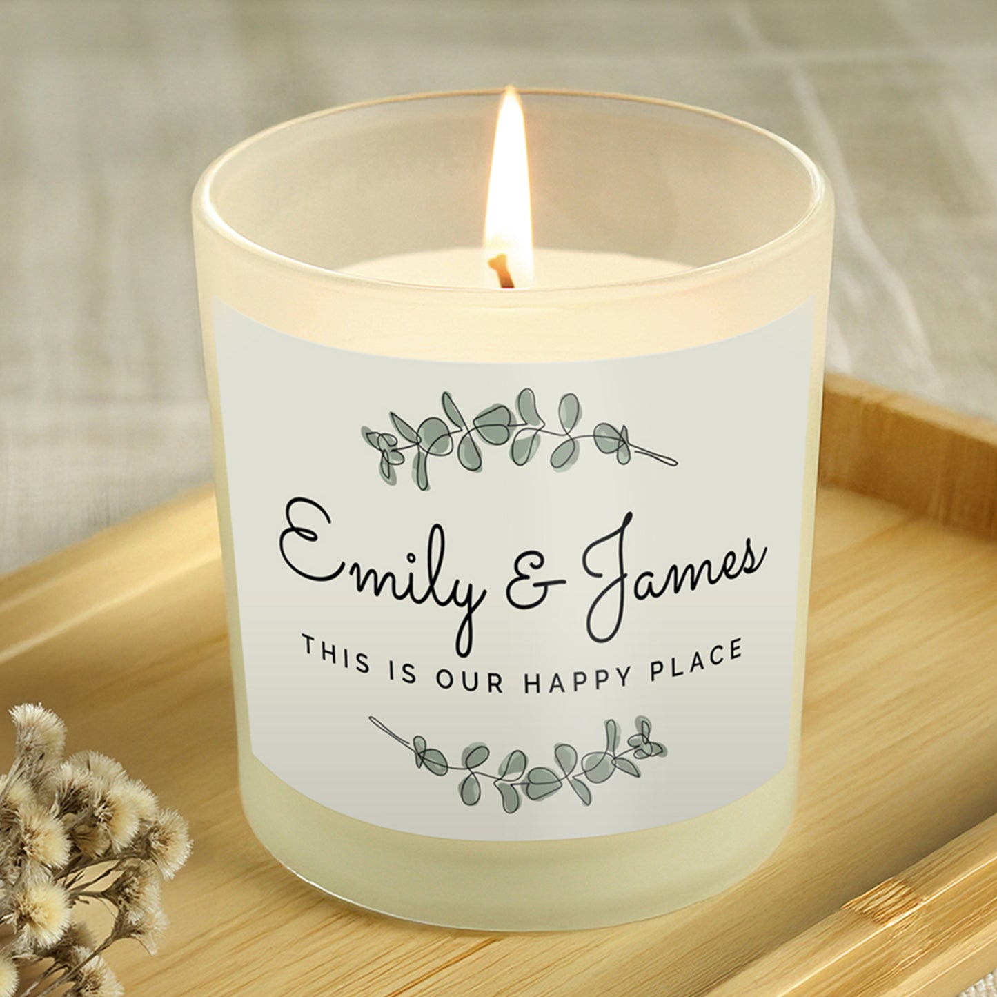 Personalised Botanical Scented Jar Candle