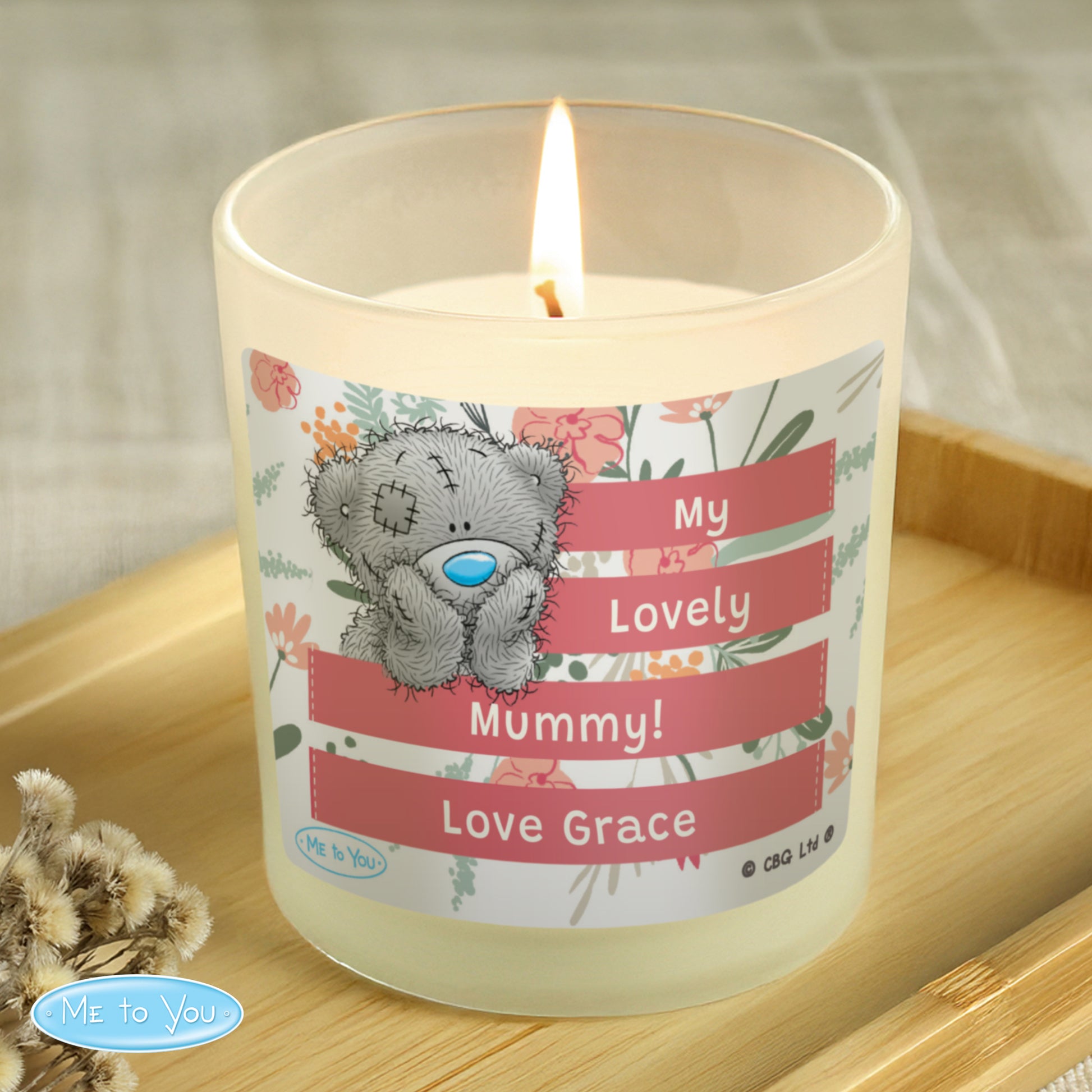 Personalised Me To You Floral Scented Jar Candle - MK&JD Gifts