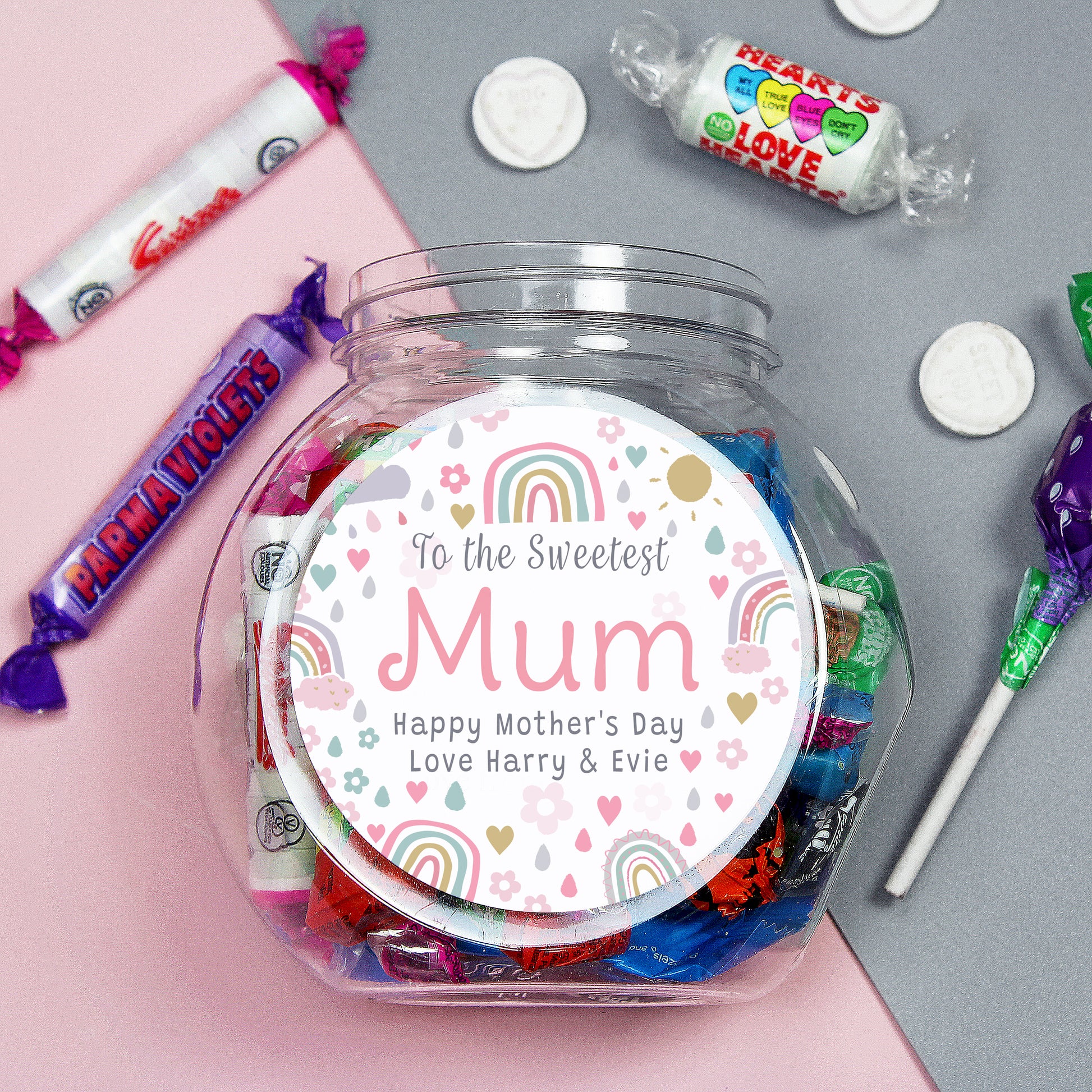 Personalised Rainbows & Sunshine Sweet Jar - MK&JD Gifts