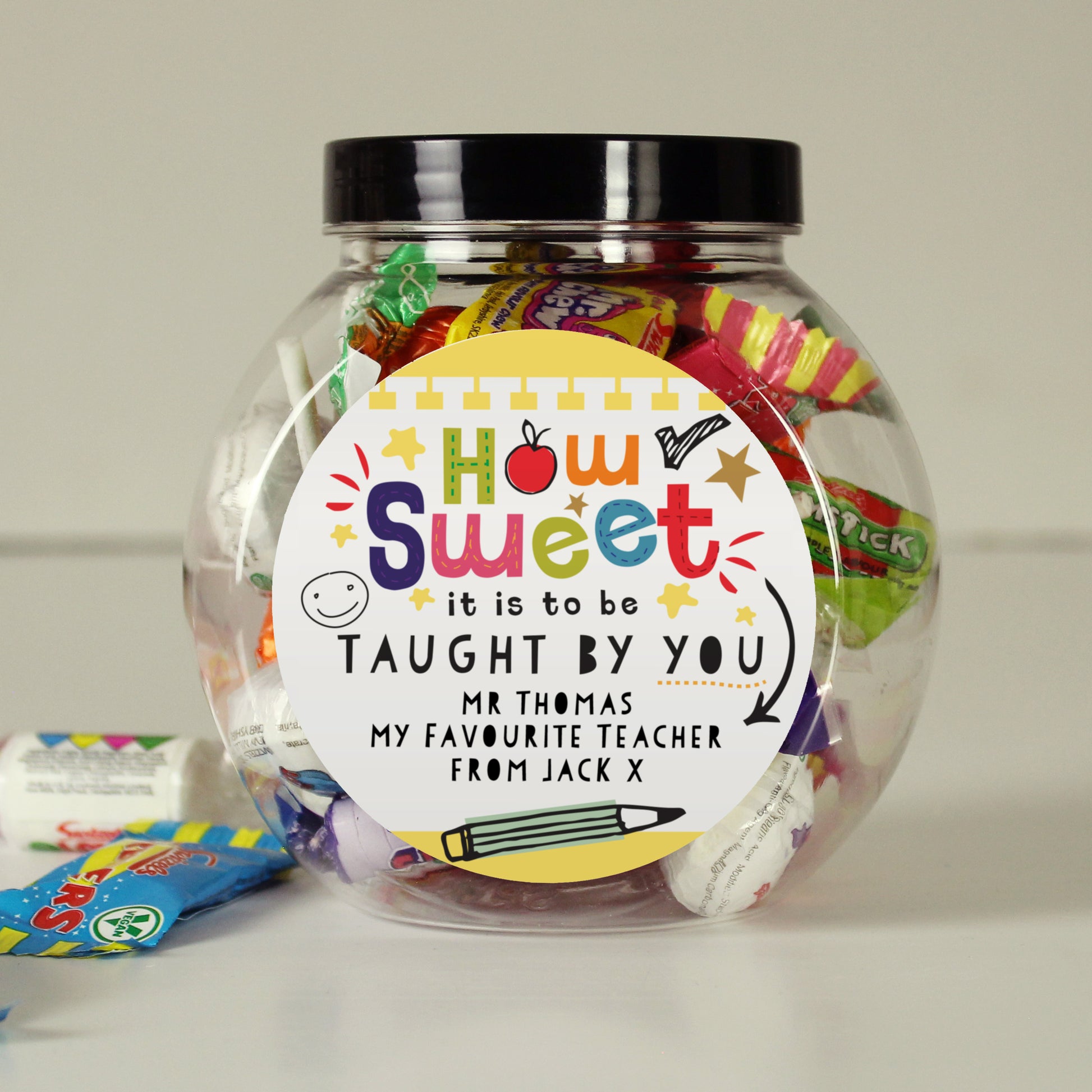 Personalised Shape Little Minds Sweet Jar - MK&JD Gifts