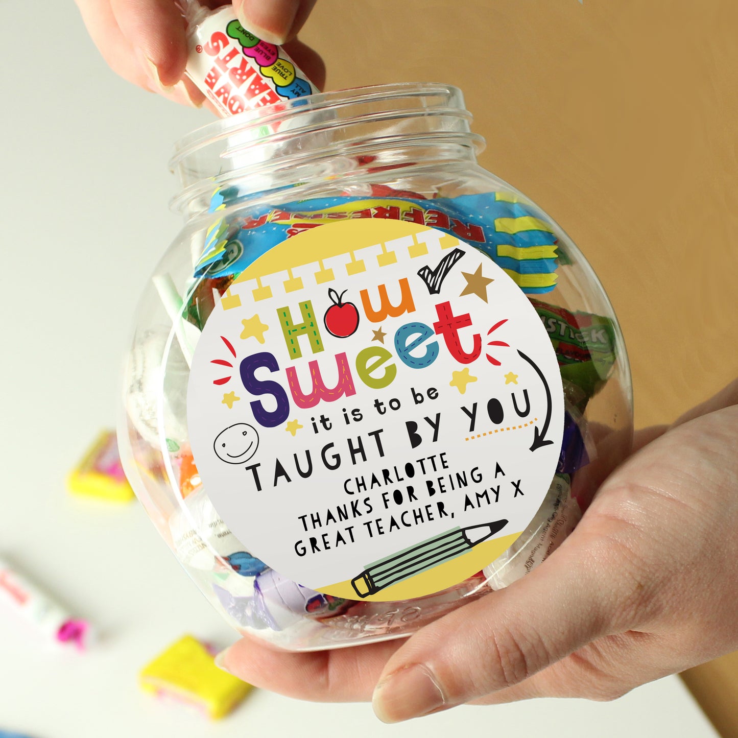 Personalised Shape Little Minds Sweet Jar - MK&JD Gifts
