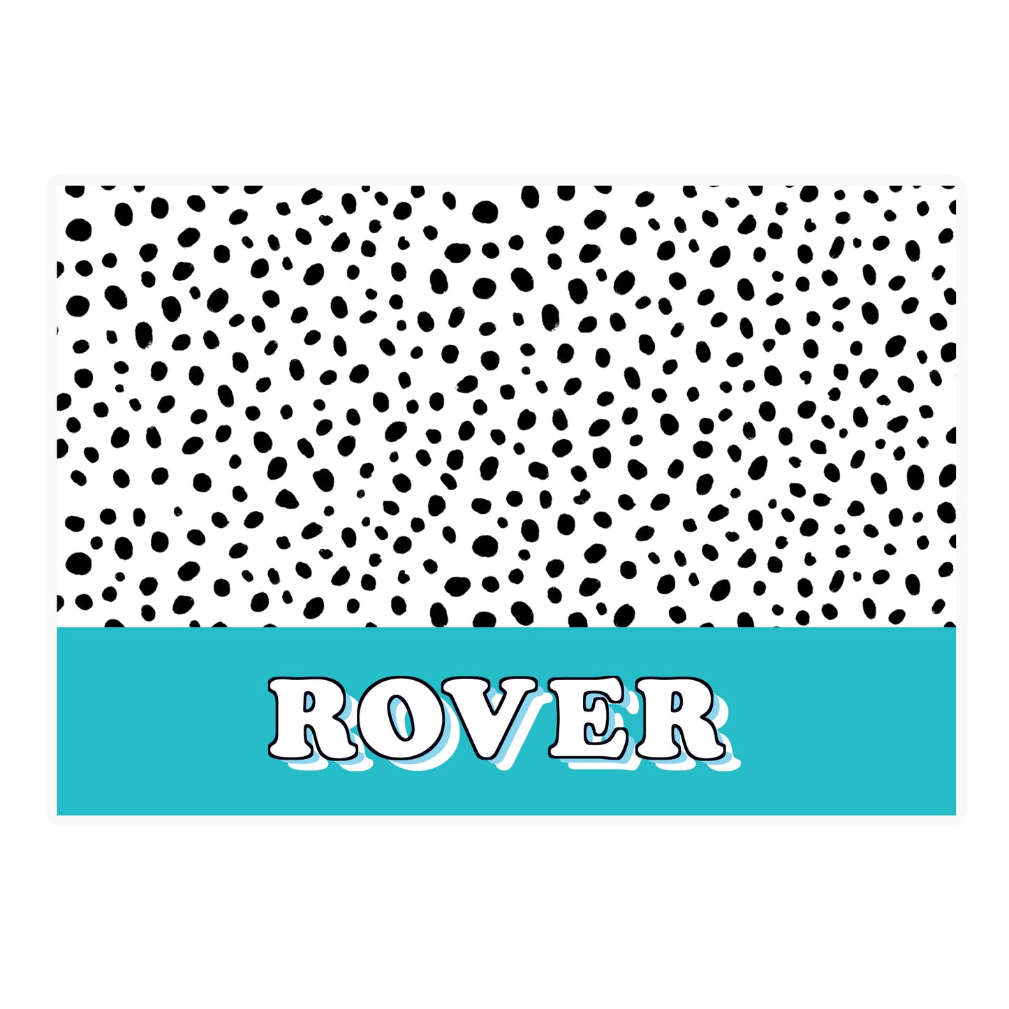 Personalised Blue Spots Dog Pet Bowl Mat - MK&JD Gifts