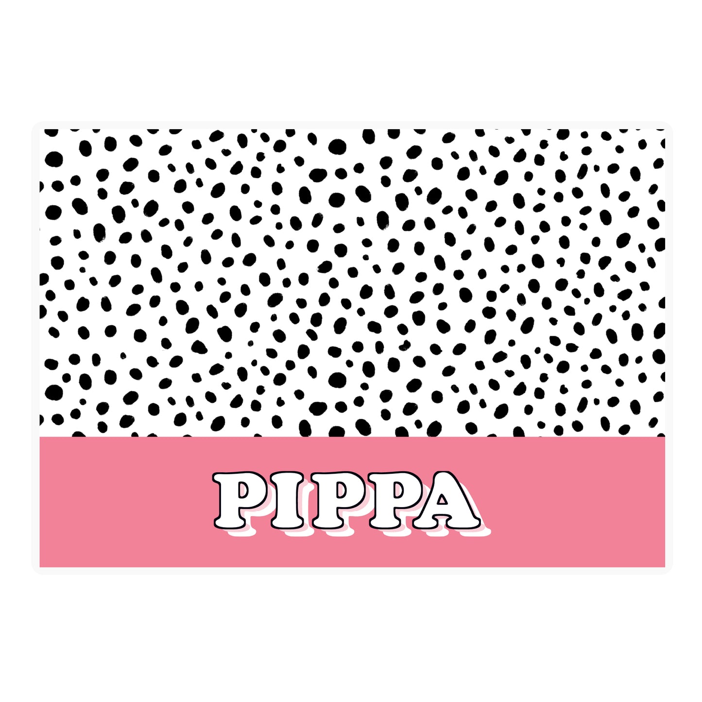 Personalised Pink Spots Dog Pet Bowl Mat - MK&JD Gifts