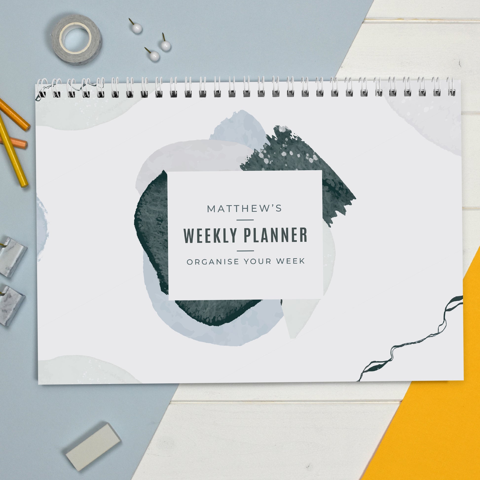 Personalised Abstract A4 Desk Planner - MK&JD Gifts