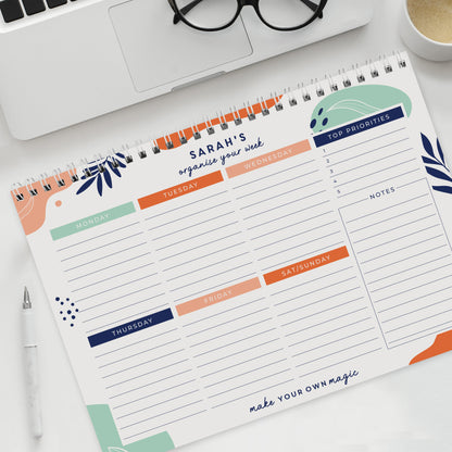Personalised Tropical A4 Desk Planner - MK&JD Gifts