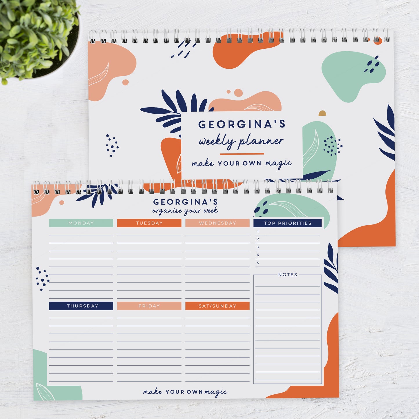 Personalised Tropical A4 Desk Planner - MK&JD Gifts