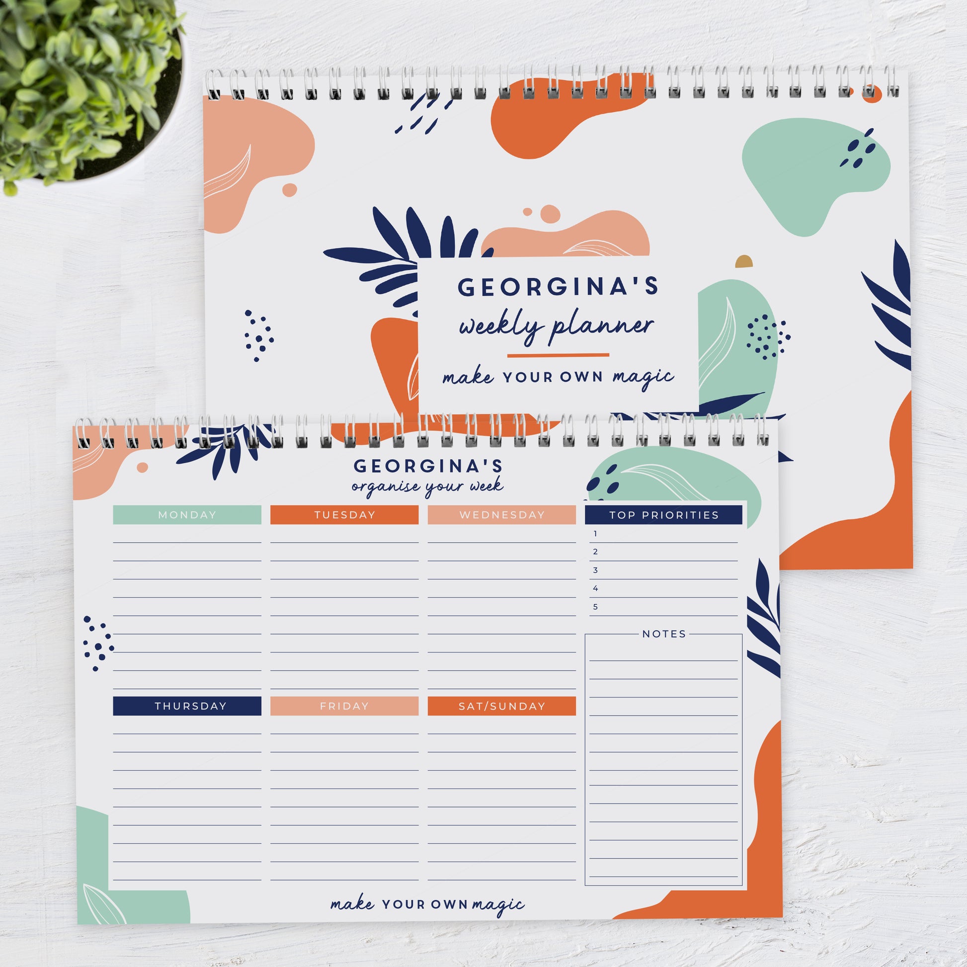 Personalised Tropical A4 Desk Planner - MK&JD Gifts