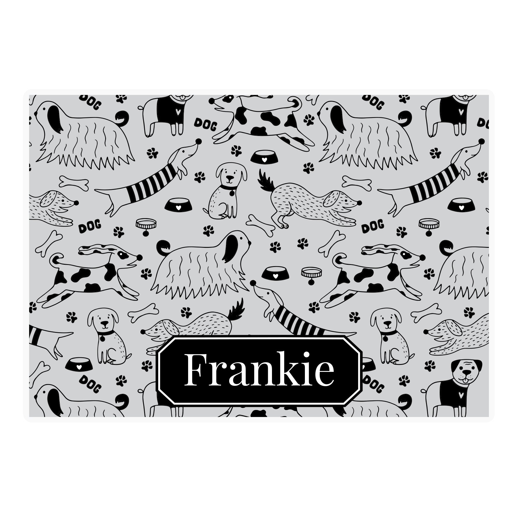 Personalised Dog Print Pet Bowl Mat - MK&JD Gifts