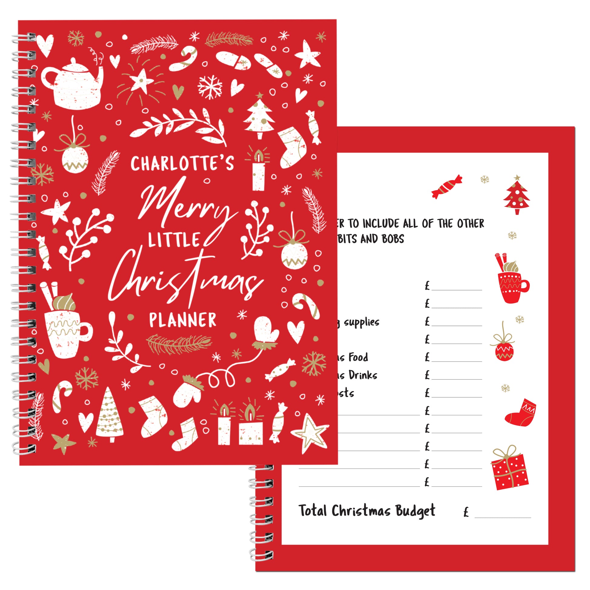Personalised Christmas A5 Planner - MK&JD Gifts