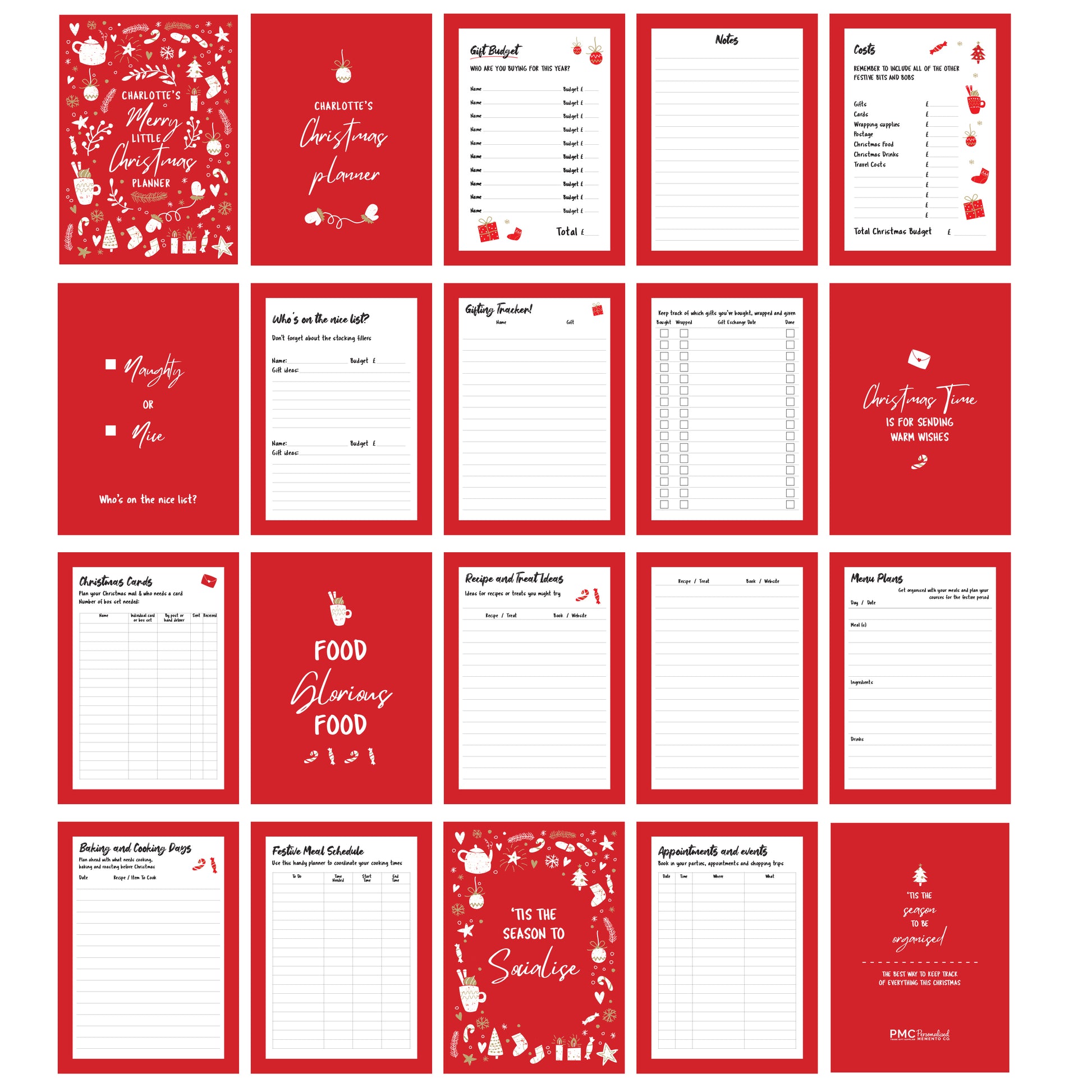 Personalised Christmas A5 Planner - MK&JD Gifts