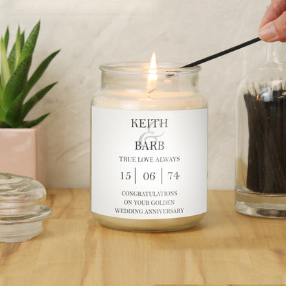 Personalised Couples Large Scented Jar Candle - MK&JD Gifts