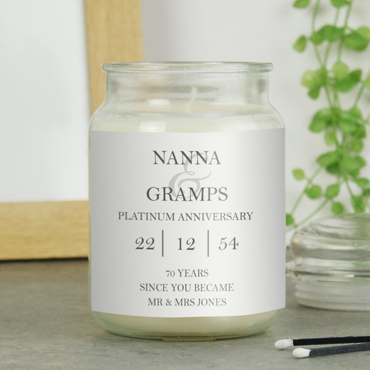 Personalised Couples Large Scented Jar Candle - MK&JD Gifts