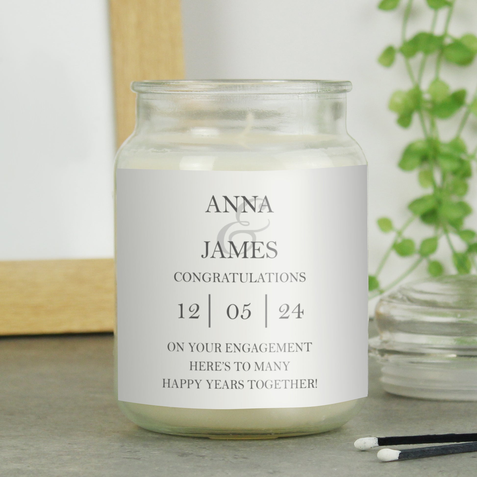 Personalised Couples Large Scented Jar Candle - MK&JD Gifts