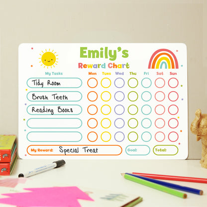 Personalised Rewards Chart & Dry Wipe Pen - MK&JD Gifts
