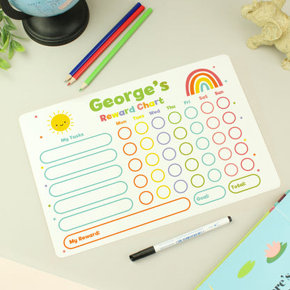 Personalised Rewards Chart & Dry Wipe Pen - MK&JD Gifts