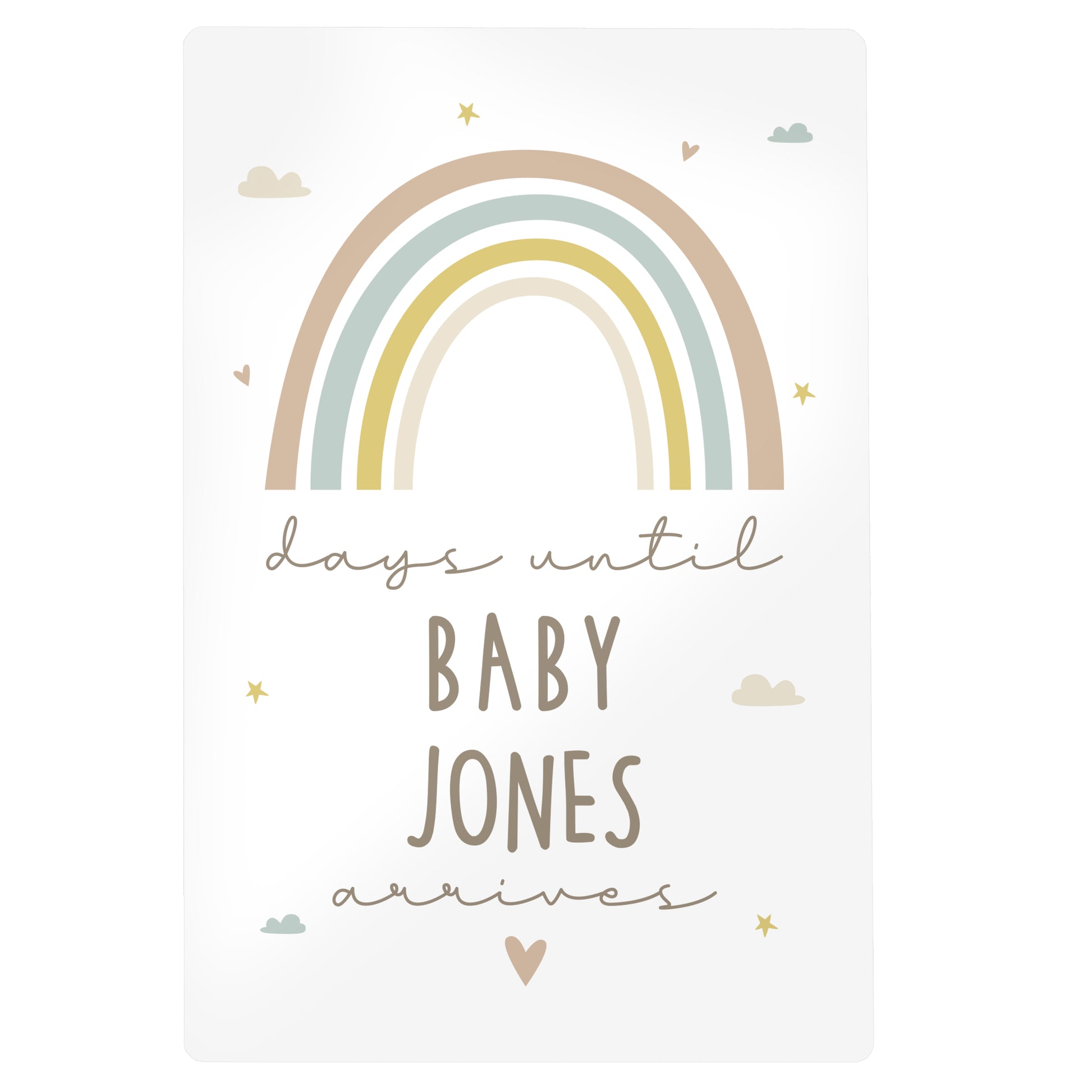 Personalised Baby Countdown Sign & Dry Wipe Pen - MK&JD Gifts