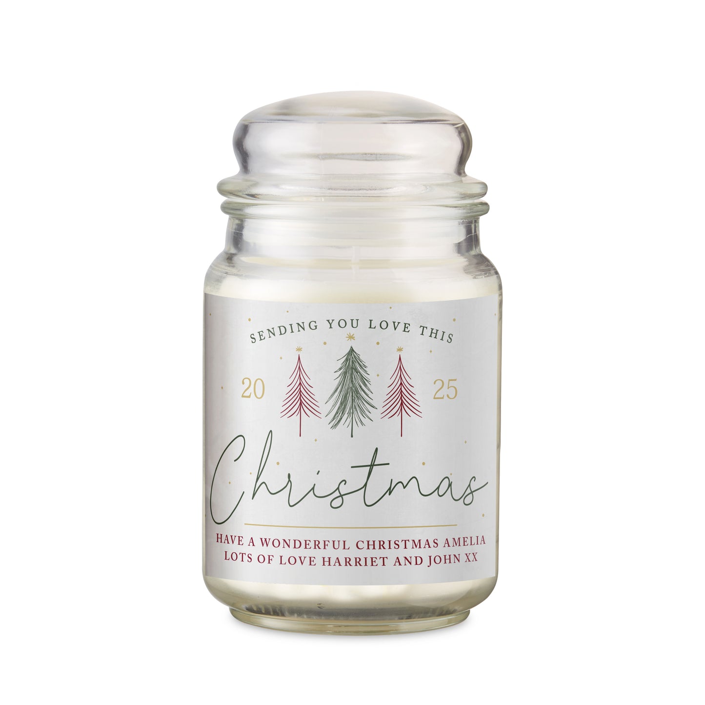 Personalised Sending You Love Christmas Large Scented Jar Candle - MK&JD Gifts