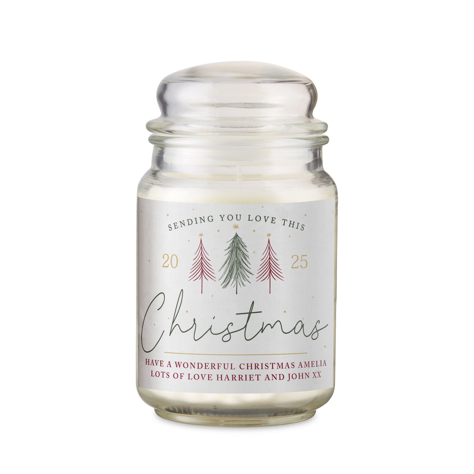 Personalised Sending You Love Christmas Large Scented Jar Candle - MK&JD Gifts