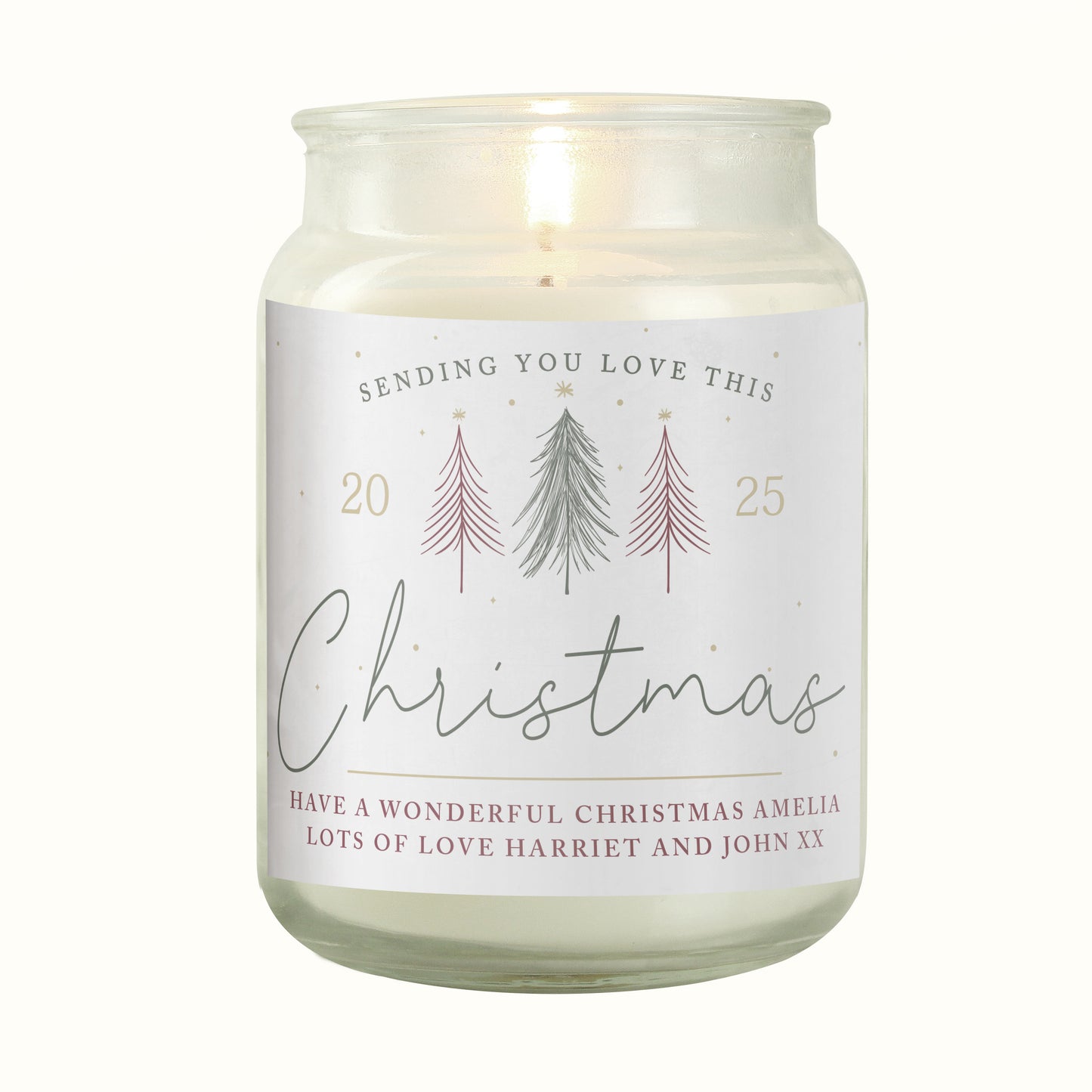 Personalised Sending You Love Christmas Large Scented Jar Candle - MK&JD Gifts