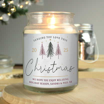 Personalised Sending You Love Christmas Large Scented Jar Candle - MK&JD Gifts