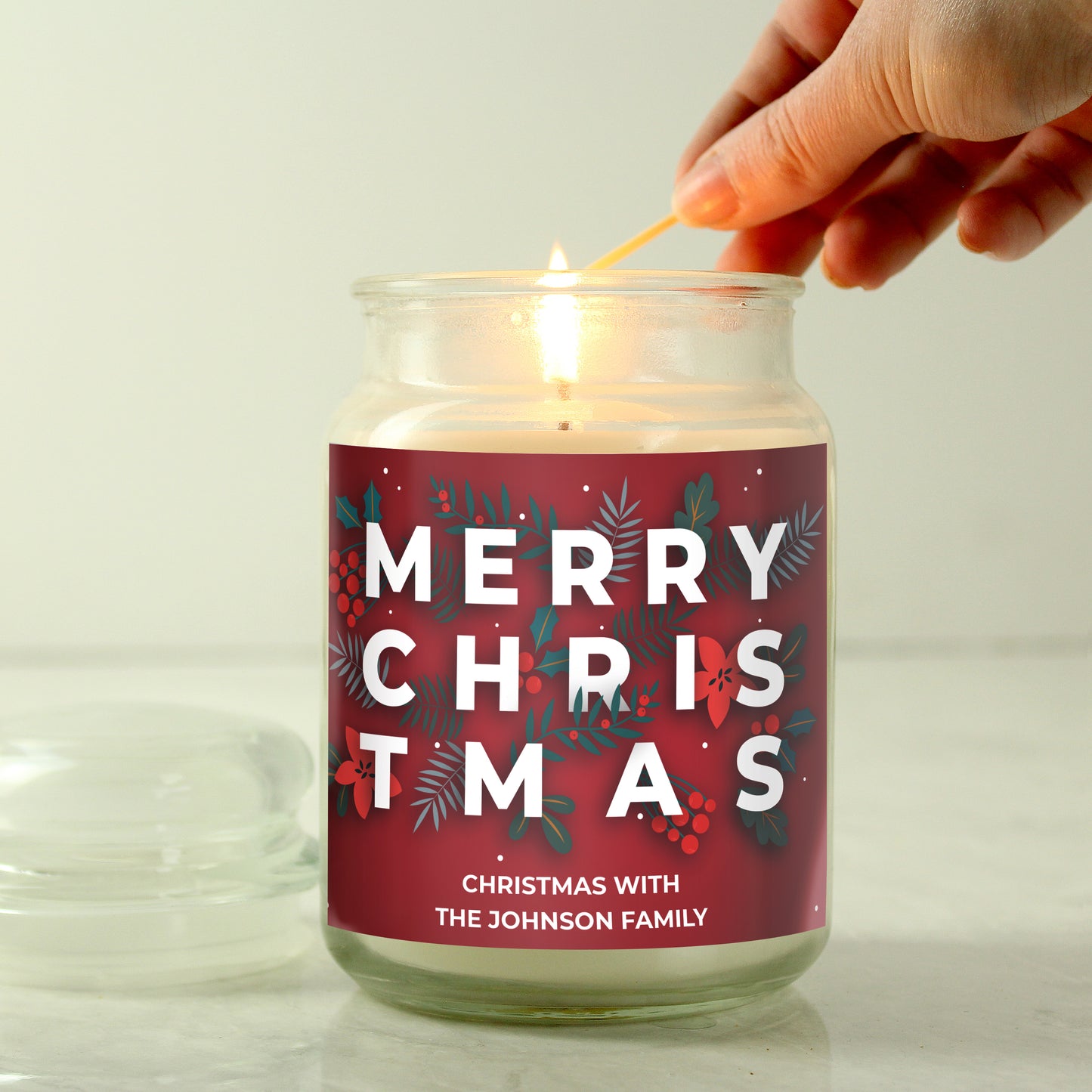 Personalised Christmas Large Scented Jar Candle - MK&JD Gifts