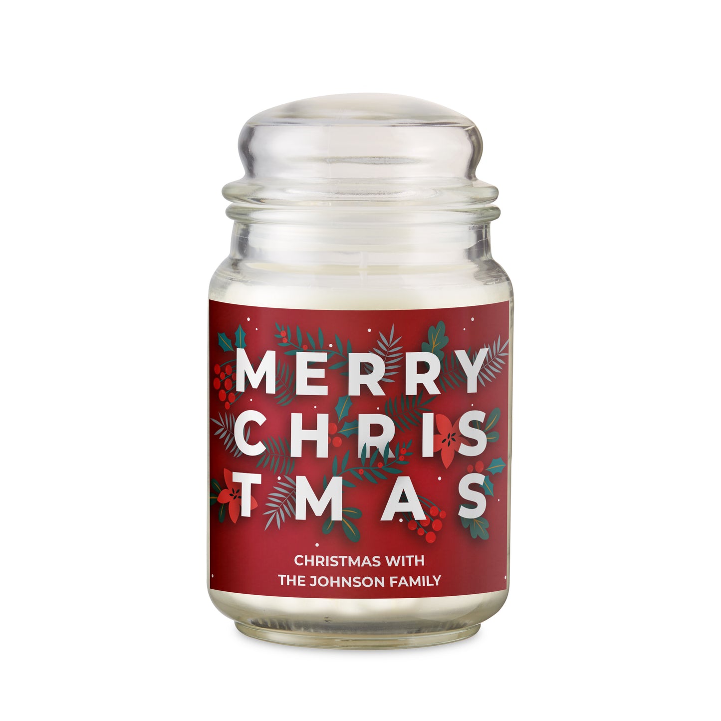 Personalised Christmas Large Scented Jar Candle - MK&JD Gifts