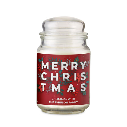 Personalised Christmas Large Scented Jar Candle - MK&JD Gifts