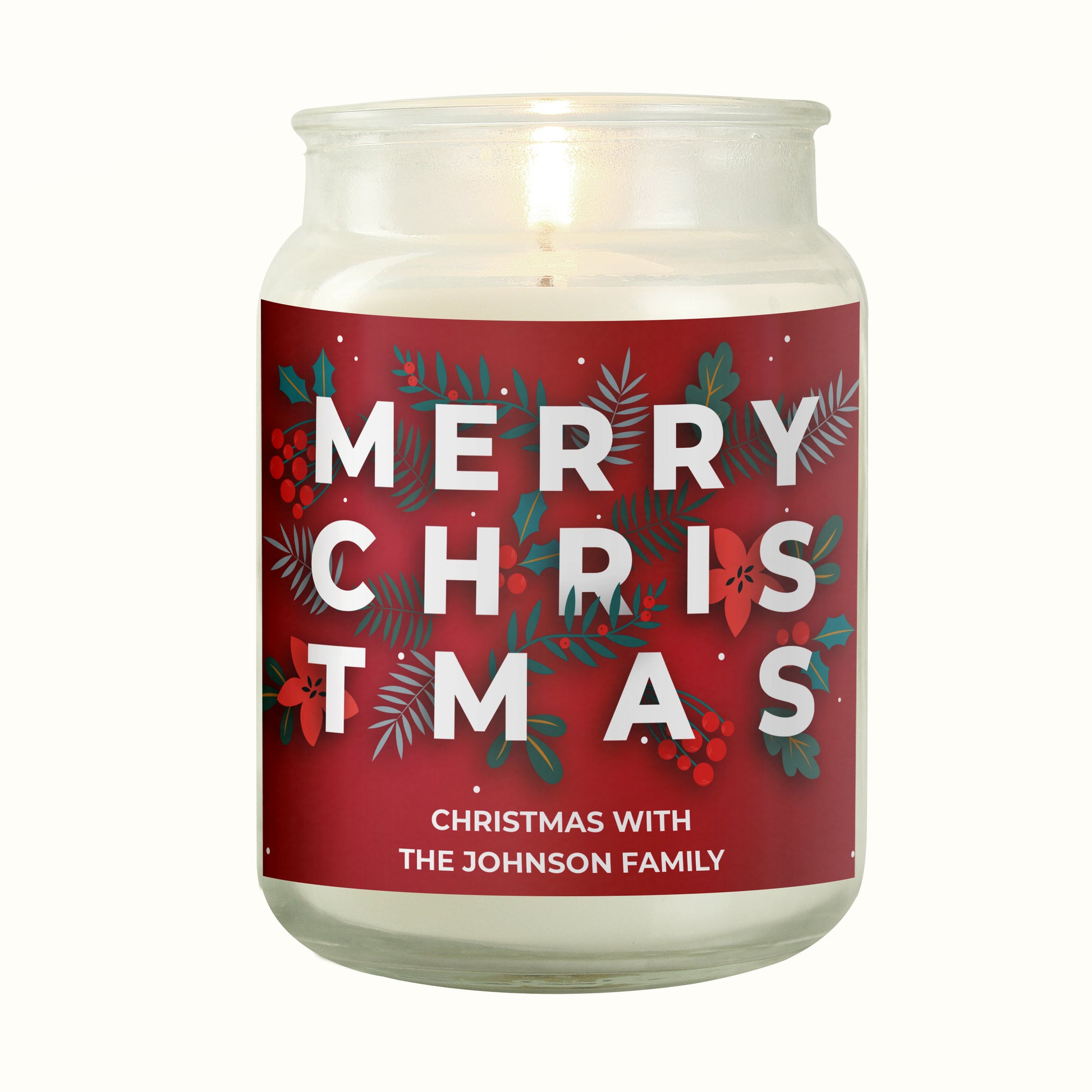 Personalised Christmas Large Scented Jar Candle - MK&JD Gifts